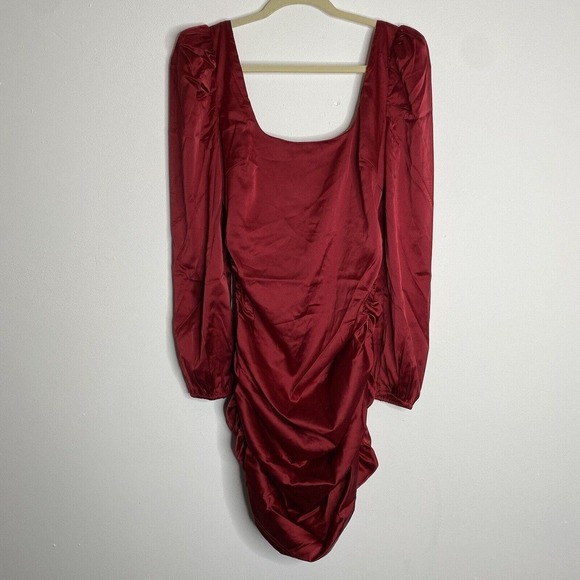NWT MORE TO COME Women's Blaire Mini Dress in Wine Red, Size M - Picture 4 of 9